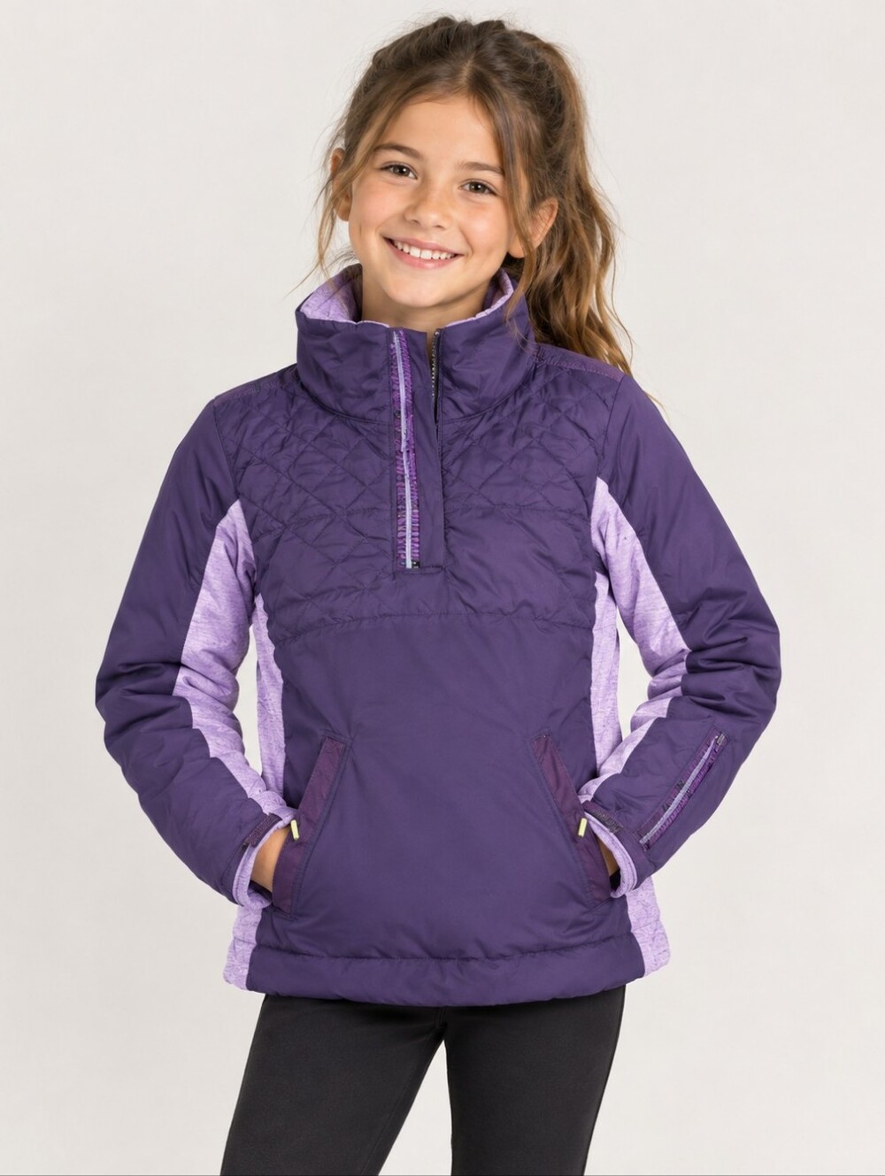 Purple Kid 8 Ivivva 3/4 Pull Over Sweater Jacket